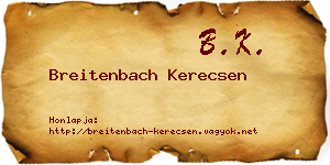 Breitenbach Kerecsen névjegykártya